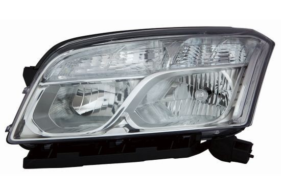 235-1124RMLD-EM ABAKUS Headlight CHEVROLET Right, H7/H1, W21/5W, WY21W, without bulb holder, with motor for headlamp levelling, PX26d, P14.5s