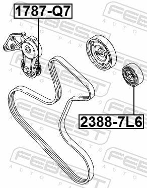 1787Q7 Tensioner pulley, v-ribbed belt FEBEST 1787-Q7 review and test