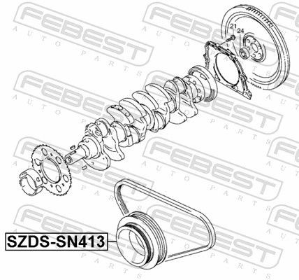 Crankshaft Pulley Engine M13A Febest SZDS-SN413 Oem 12610-80A01 