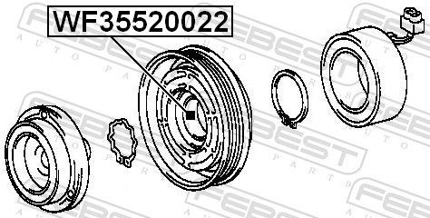FEBEST Bearing, compressor shaft WF35520022 for BMW 7 Series, 5 Series, 3 Series