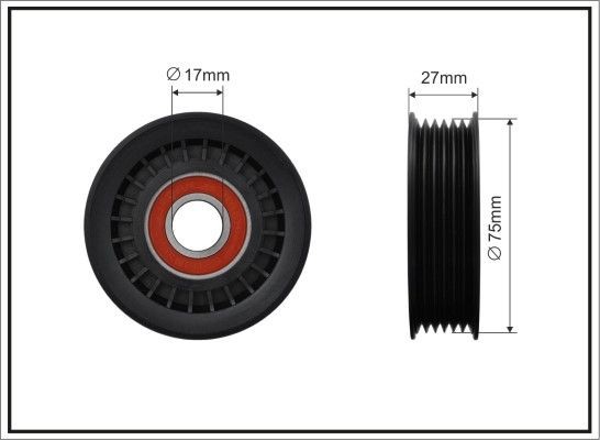 CAFFARO Ø: 75mm Deflection / Guide Pulley, v-ribbed belt 500519 buy
