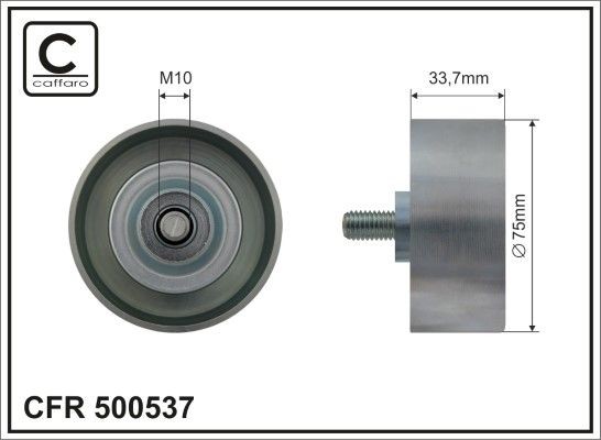 CAFFARO 500537 Deflection / Guide Pulley, v-ribbed belt