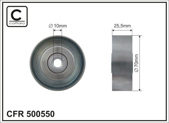 CAFFARO Ø: 70mm Deflection / Guide Pulley, v-ribbed belt 500550 buy