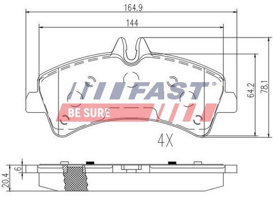 FAST FT29023 Brake pad set Rear Axle, prepared for wear indicator
