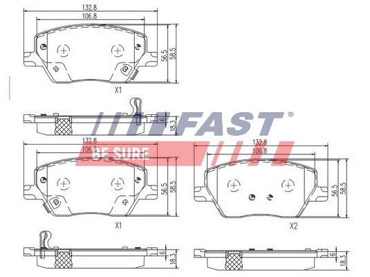 FAST FT29169 Brake pad set Front Axle