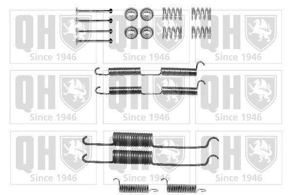 QUINTON HAZELL BFK281 Accessory kit, brake shoes RENAULT TRAFIC 1982 in original quality