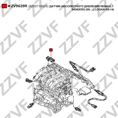 ZZVF ZV9629R Intake manifold pressure sensor