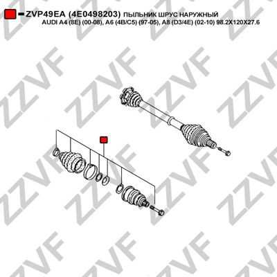 ZZVF CV joint boot ZVP49EA