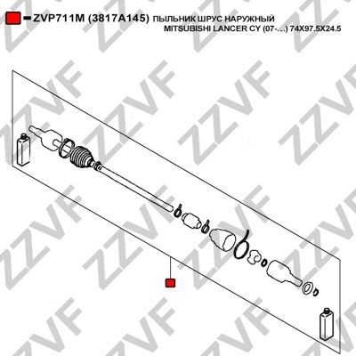 ZZVF CV joint boot ZVP711M for TOYOTA YARIS