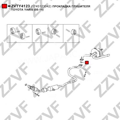ZZVF Exhaust pipe gasket ZVTY4123