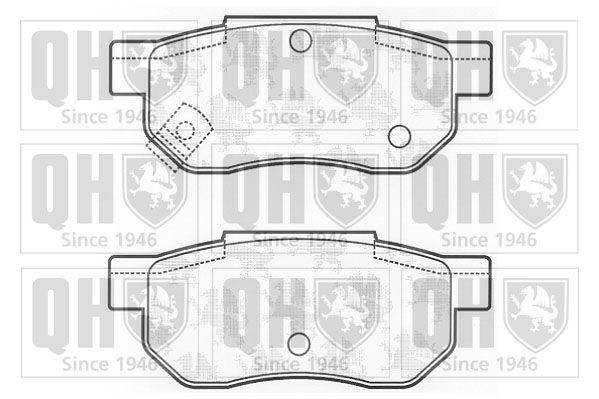 21312 QUINTON HAZELL with acoustic wear warning Height: 36mm, Width: 89mm, Thickness: 13mm Brake pads BP448 buy