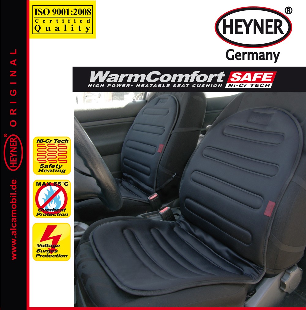 504000 HEYNER WarmComfort Safe Beheizbare Sitzauflage 12V, 3A