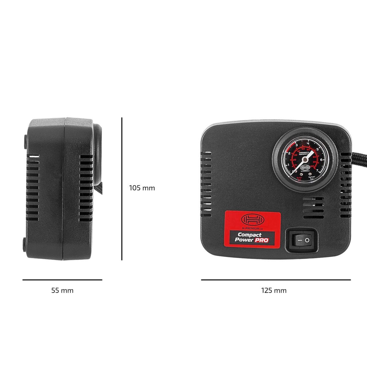 HEYNER®Auto Kompressor 12V elektrische Luftpumpe tragbarer Kompressor mini  21 bar Zigarettenanzünder