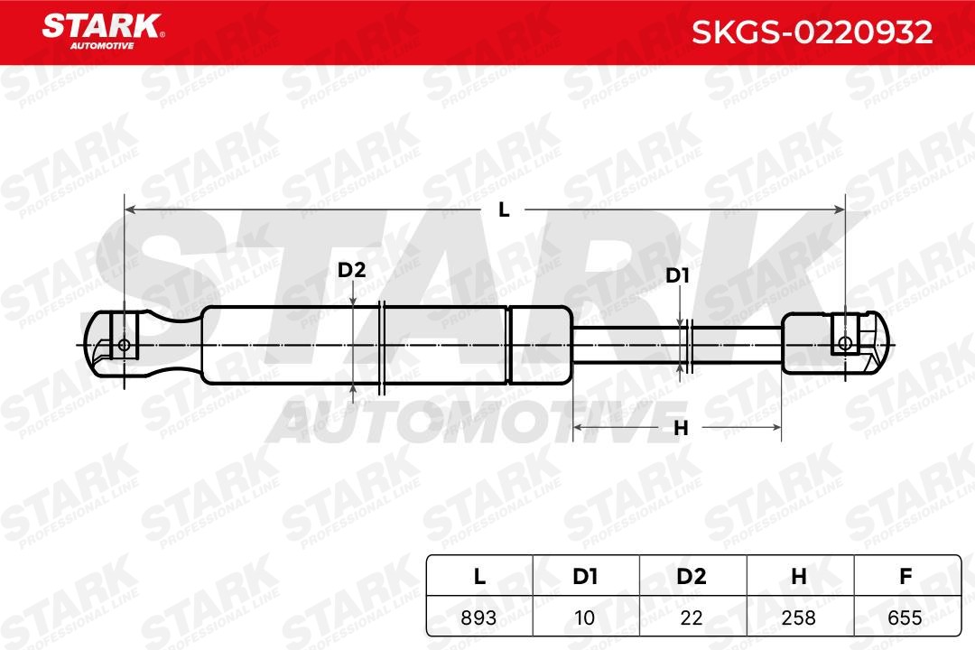 SKGS-0220932 Gas springs SKGS-0220932 STARK 655N, 893 mm