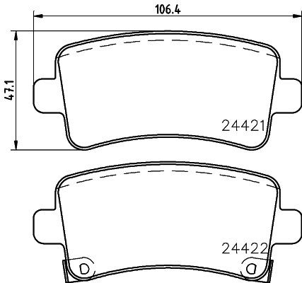 HELLA 8DB 355 037-651 Brake pad set with acoustic wear warning, with accessories