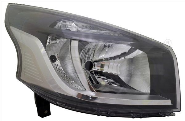 20-14789-25-2 TYC Headlight FIAT Right, H4, W21/5W, with daytime running light, for right-hand traffic, without electric motor