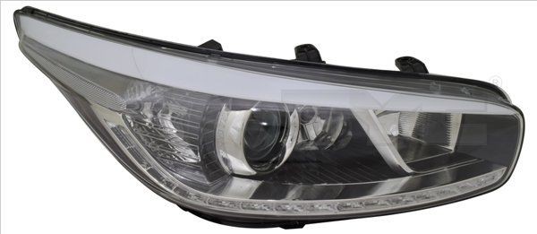TYC 20-14859-16-2 Headlight Right, H7/H7/H7, LED, with daytime running light, with cornering light, for right-hand traffic, with LED, with electric motor