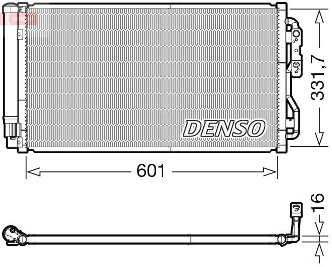 DENSO DCN05033 Air conditioning condenser without dryer, R 134a