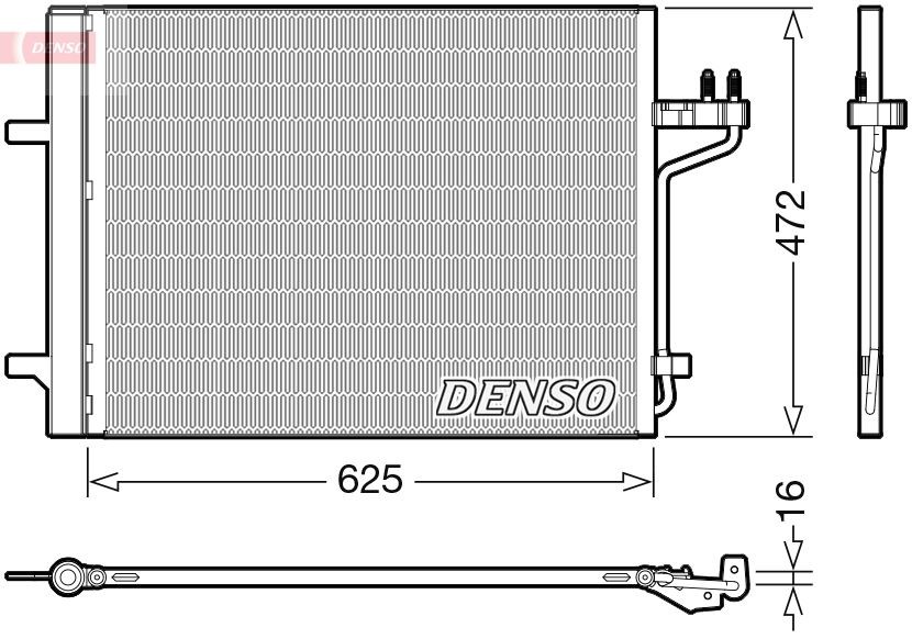 DENSO DCN10047 Air conditioning condenser with dryer, R 134a