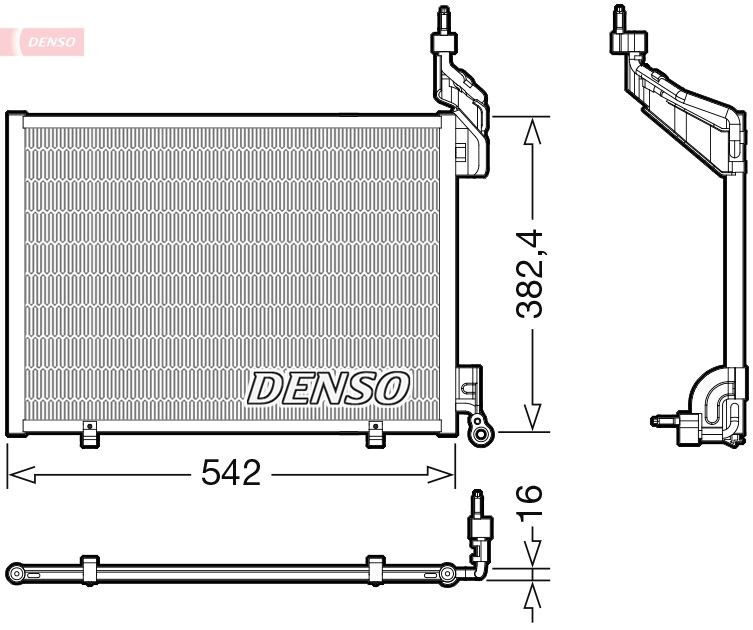 DENSO without dryer, R 134a Refrigerant: R 134a Condenser, air conditioning DCN10048 buy