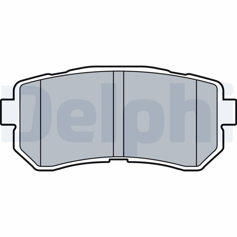LP3521 DELPHI Brake pad set HYUNDAI with acoustic wear warning, with anti-squeak plate, without accessories