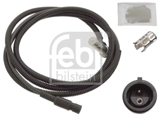 FEBI BILSTEIN 106386 ABS sensor Front Axle Left, Front Axle Right, with grease, with sleeve, 1185 Ohm, 2150mm