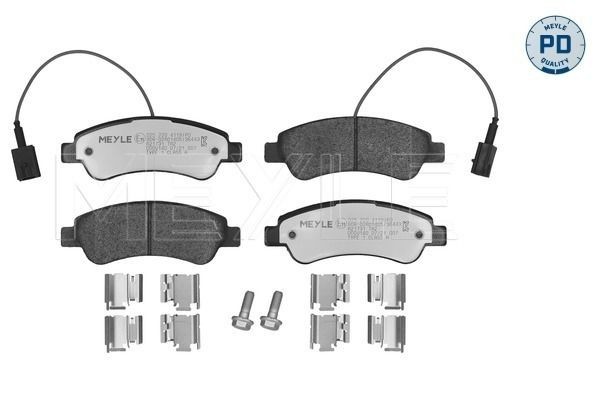 025 220 4119/PD MEYLE Brake pad set OPEL Rear Axle, incl. wear warning contact, with anti-squeak plate