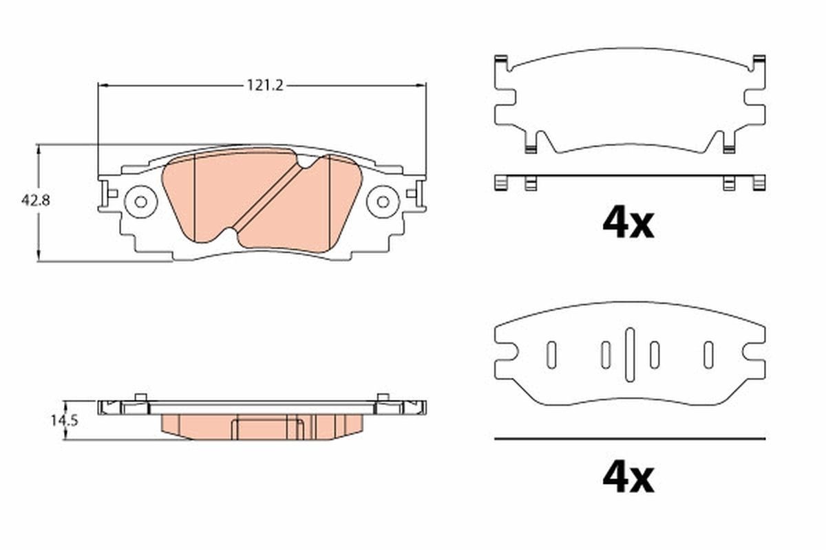 TRW GDB2183 LEXUS RX 2018 Brake pad kit