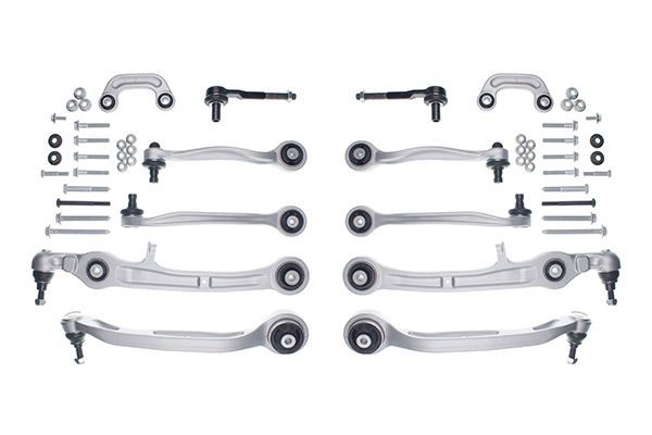 DENCKERMANN Trailing Arm, Rear, Front axle both sides, with fastening material Control arm kit D200005 buy