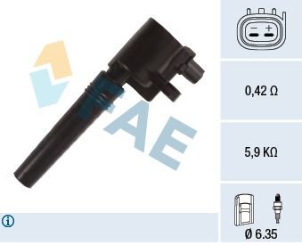 FAE 80400 Ignition coil XR8 27823