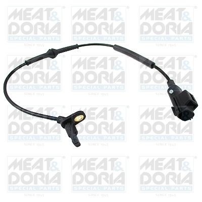MEAT & DORIA 90985 ABS sensor Rear Axle Right, Rear Axle Left, Active sensor, 2-pin connector, 450mm, oval