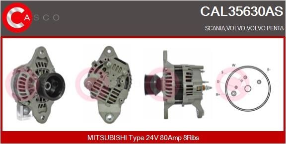 CASCO CAL35630AS Alternator A003TR5092ZT
