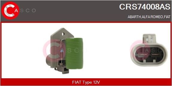 CASCO Pre-resistor, electro motor radiator fan CRS74008AS Alfa Romeo GIULIETTA 2019