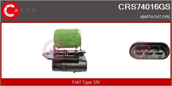 Great value for money - CASCO Pre-resistor, electro motor radiator fan CRS74016GS