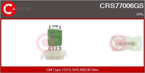 Opel INSIGNIA Resistor, interior blower 14378806 CASCO CRS77006GS online buy
