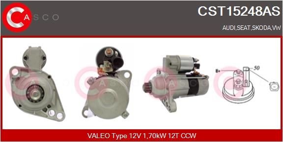 CASCO CST15248AS Starter motor 12V, 1,70kW, Number of Teeth: 12, CPS0132, Ø 76 mm