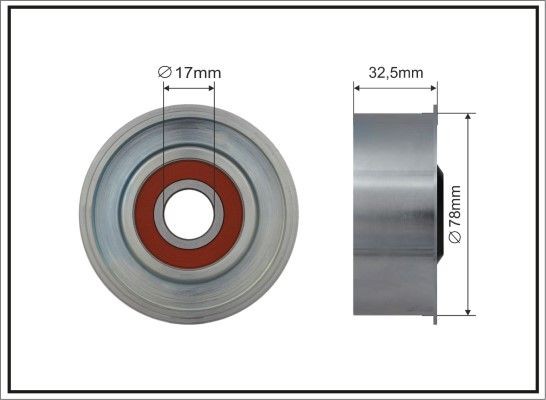 CAFFARO Ø: 78mm, Width: 31mm Tensioner pulley, v-ribbed belt 500578 buy