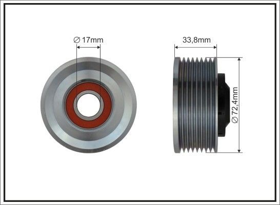 CAFFARO Ø: 72,4mm, Width: 33,8mm Tensioner pulley, v-ribbed belt 500590 buy
