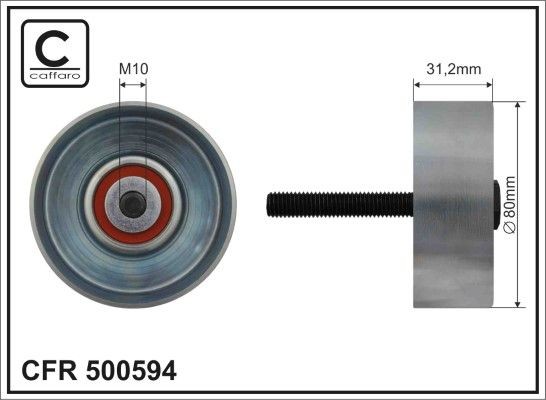 CAFFARO Ø: 80mm, Width: 31mm Tensioner pulley, v-ribbed belt 500594 buy