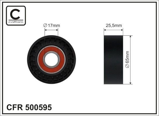 CAFFARO Ø: 65mm, Width: 26mm Tensioner pulley, v-ribbed belt 500595 buy