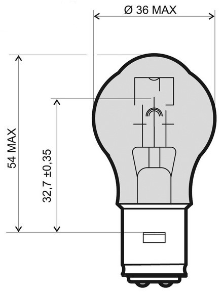 NIPPONIA BWS Abblendlicht-Glühlampe BA20D, 12V, 35W RMS 246510319