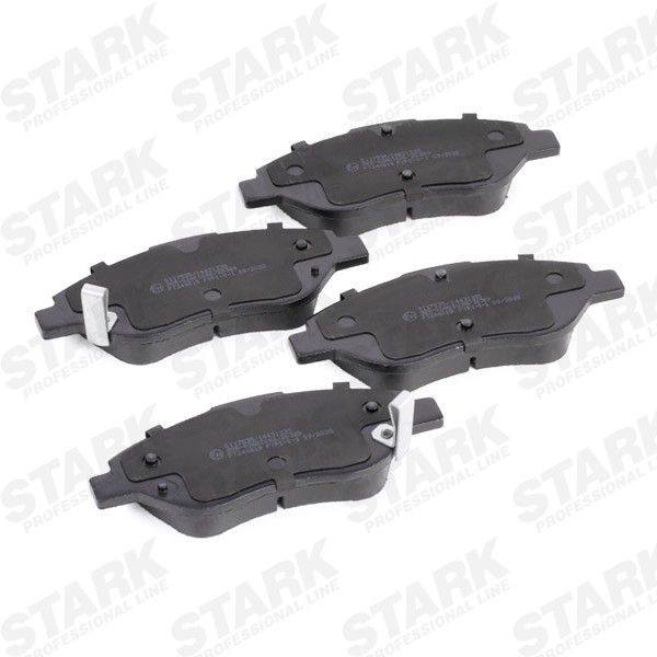 SKBP-0011934 Set of brake pads SKBP-0011934 STARK Front Axle, with acoustic wear warning, with brake caliper screws