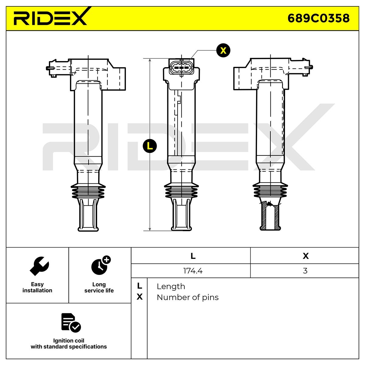 RIDEX Coil plug 689C0358 buy online