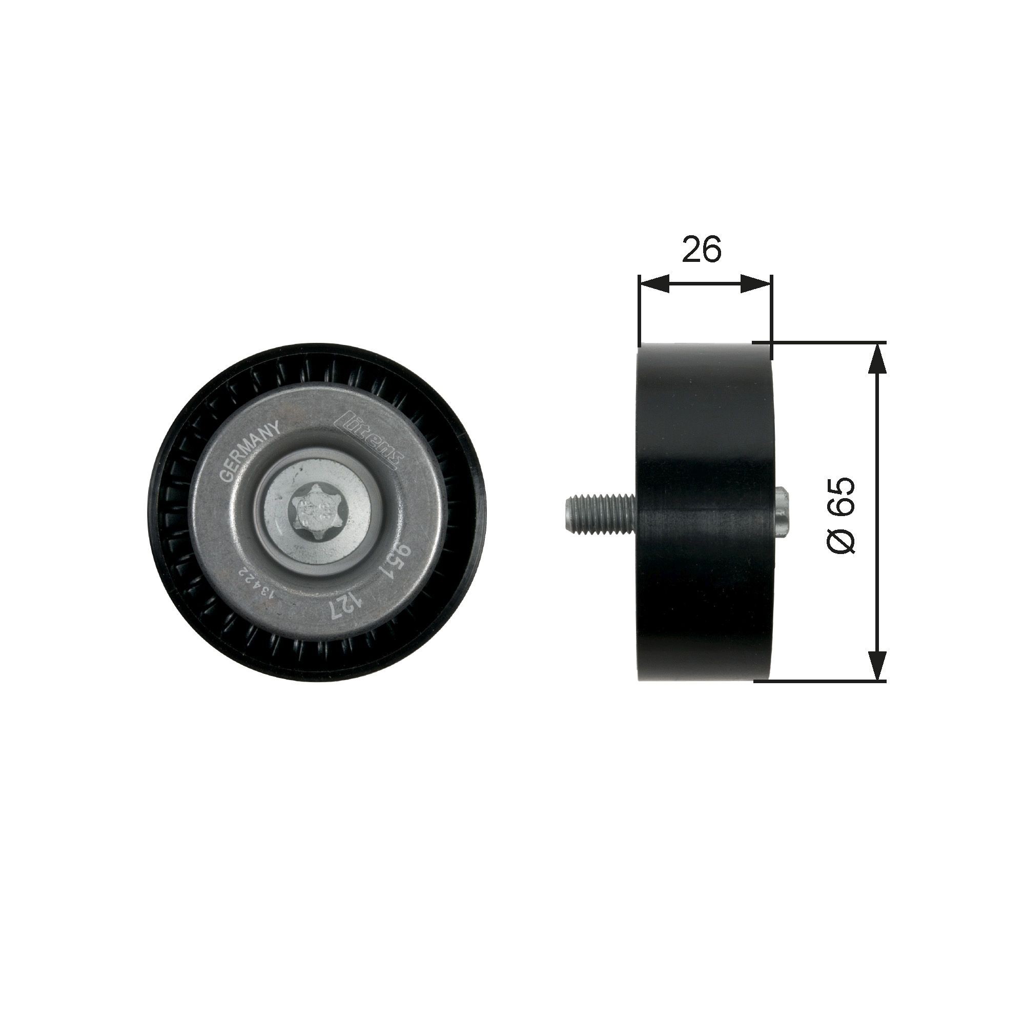 T38624 Tensioner pulley T38624 GATES