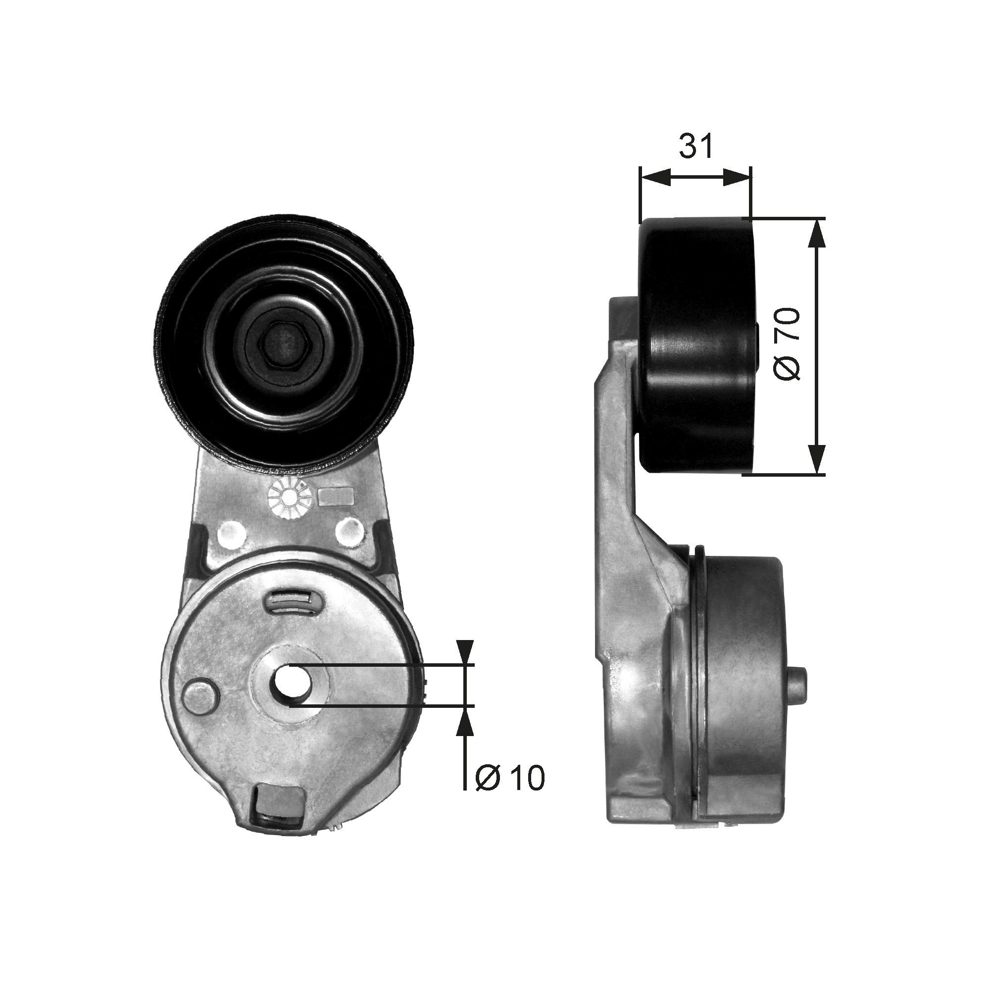 7808-26061 GATES Ø: 78mm, Width: 30,5mm Tensioner pulley, v-ribbed belt T38661 buy