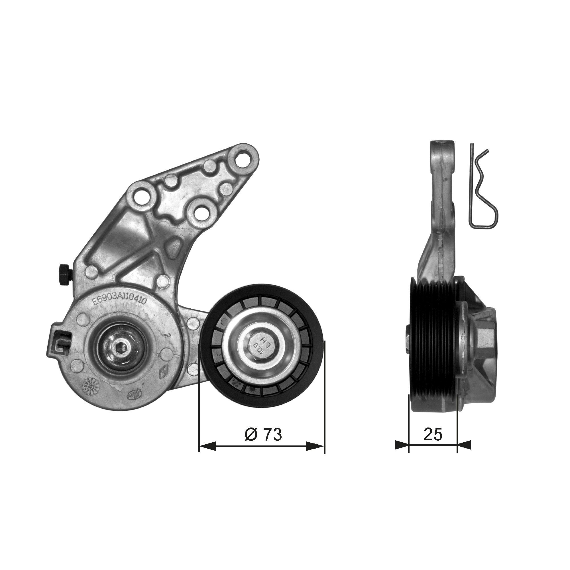 GATES Tensioner pulley T38661
