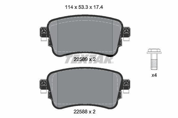 Opel VIVARO Set of brake pads 14436695 TEXTAR 2258801 online buy