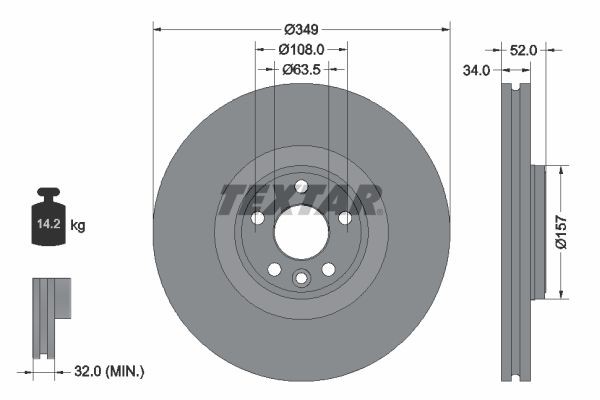 92301805 TEXTAR Brake disc - buy online