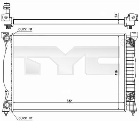 TYC 702-0014-R Engine radiator 8E0121251AQ