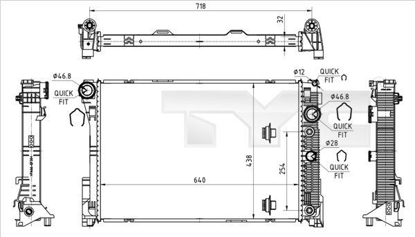 Mercedes VITO Engine radiator 14441324 TYC 721-0018 online buy